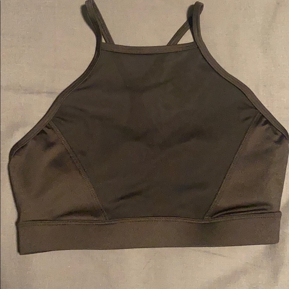 Forever 21 High Neck Mesh Panel Sports Bra